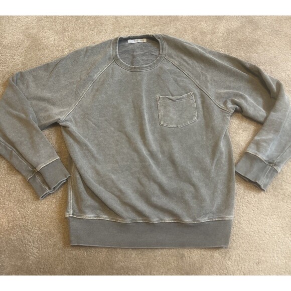 OUTERKNOWN Men’s Sur Sweatshirt Sweater Single Pocket Gray Distressed Size Large - Picture 1 of 11